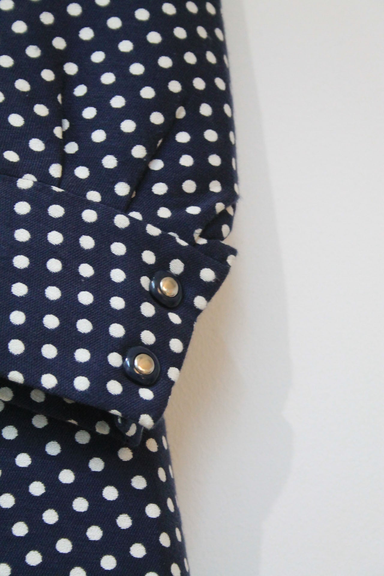 Vintage Fitted Puff Sleeve Polka Dot Jacket