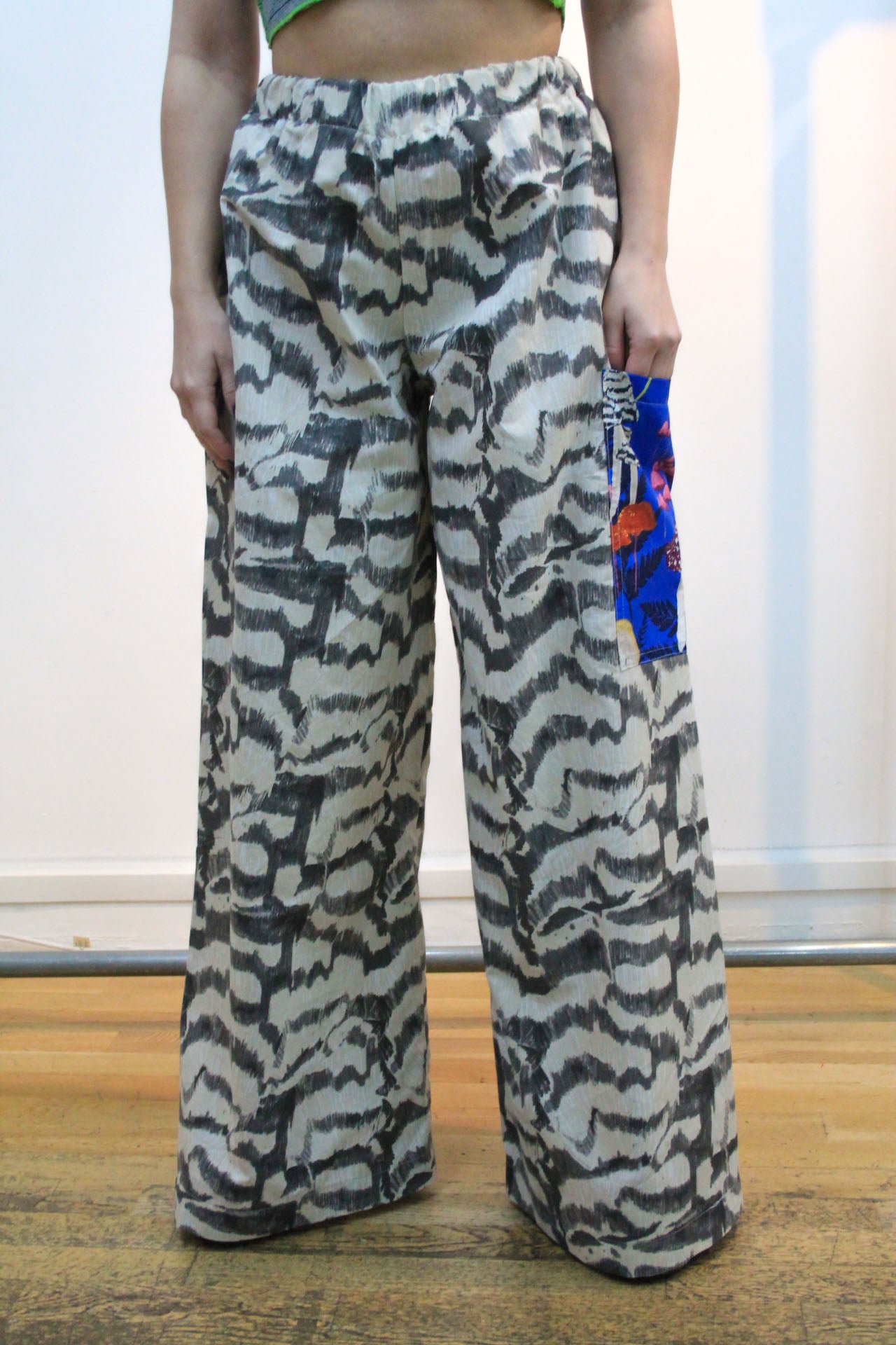 Wide Leg Snow Tigeress Palazzo Pants