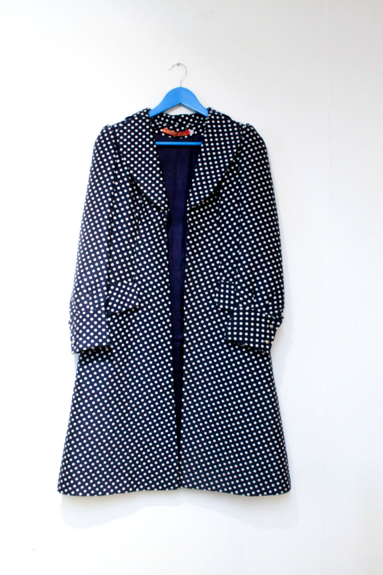 Vintage Fitted Puff Sleeve Polka Dot Jacket